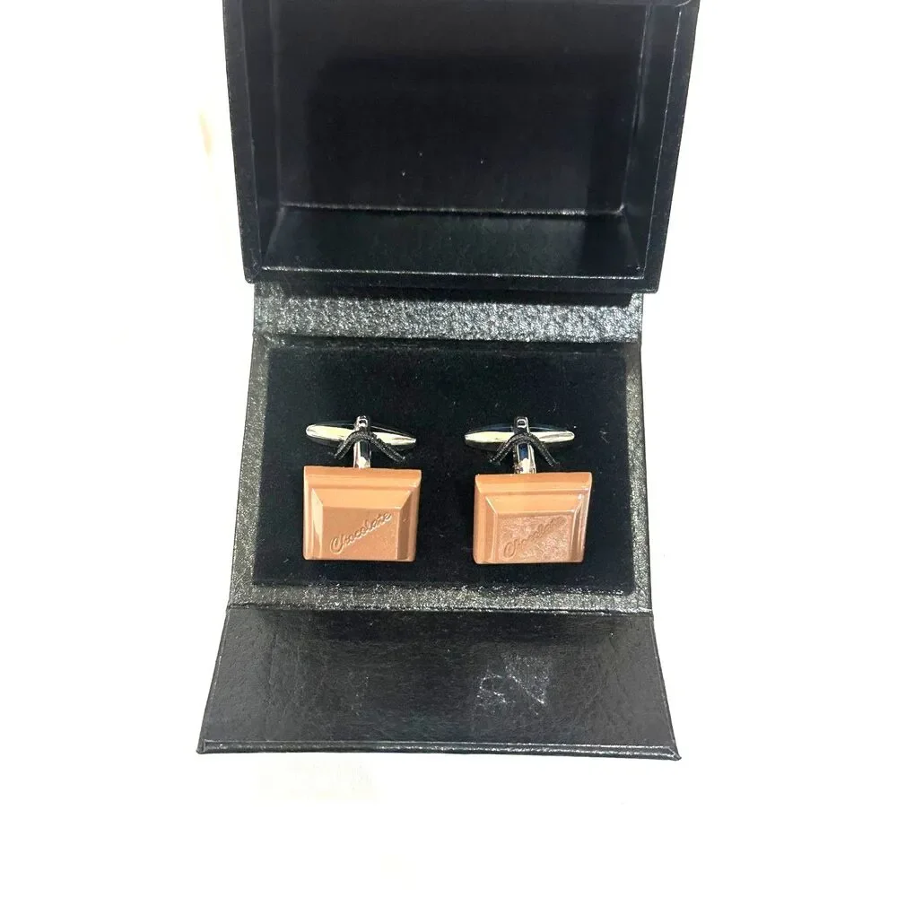 Chocolate Bar Square Novelty Cufflinks